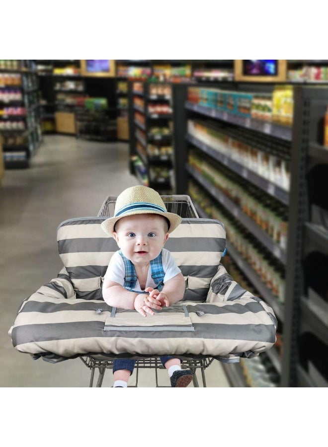 DODO NICI Shopping Cart Cover for Baby boy Girl, Grocery Cart Cushion Liner, Infant High Chair Cover,Grey Strip - Image 2